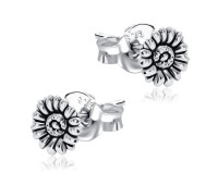 Elegant Flowers Silver Ear Stud STS-5479